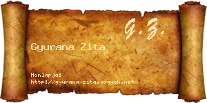 Gyurana Zita névjegykártya